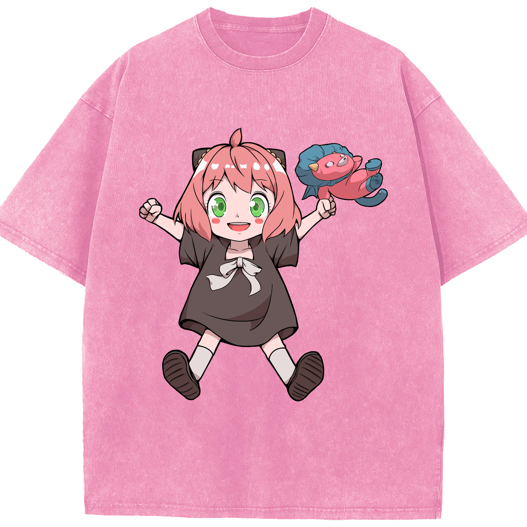 （画像用） SPY×FAMILY间谍家家酒 綿100% ヴィンテージ風 半袖Tシャツ（フロントプリント）